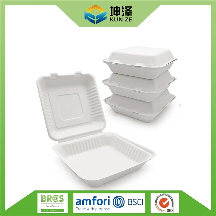 Bagasse Clamshell Box